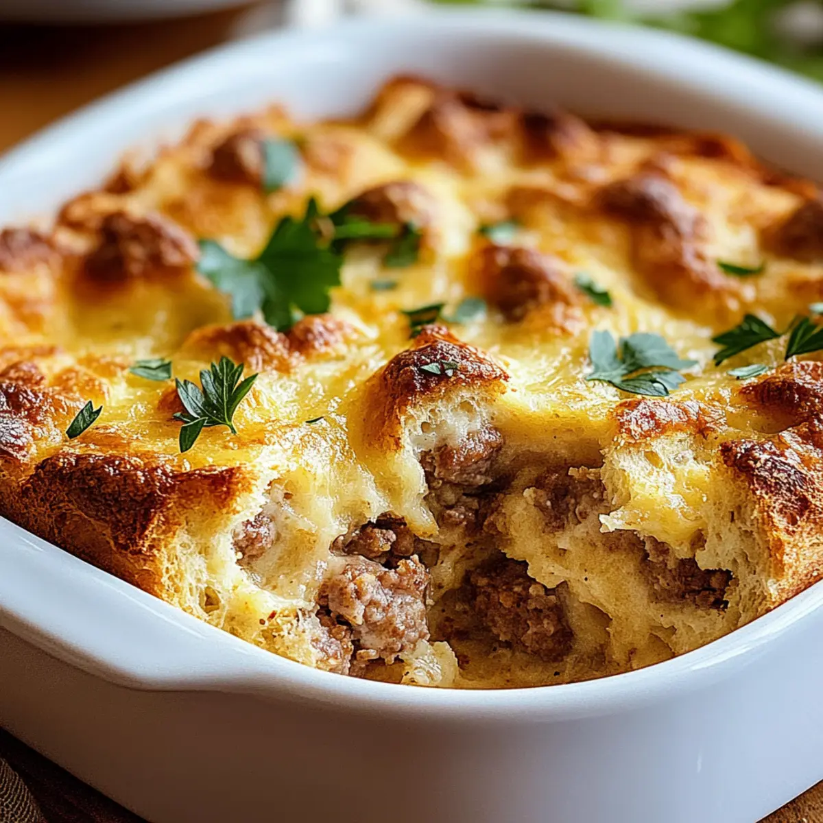 Savory Italian Sausage Bread Pudding