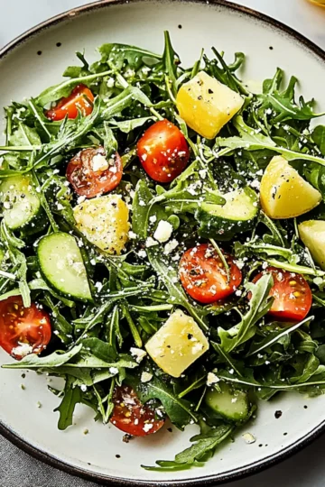 Everyday Arugula Side Salad with Lemon Basil Vinaigrette