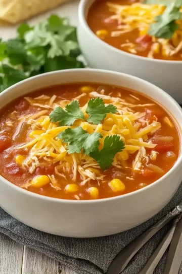 Crock Pot Chicken Tortilla Soup | Easy Slow Cooker Meal