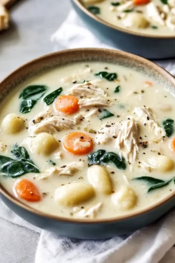 Creamy Crockpot Chicken Gnocchi Soup