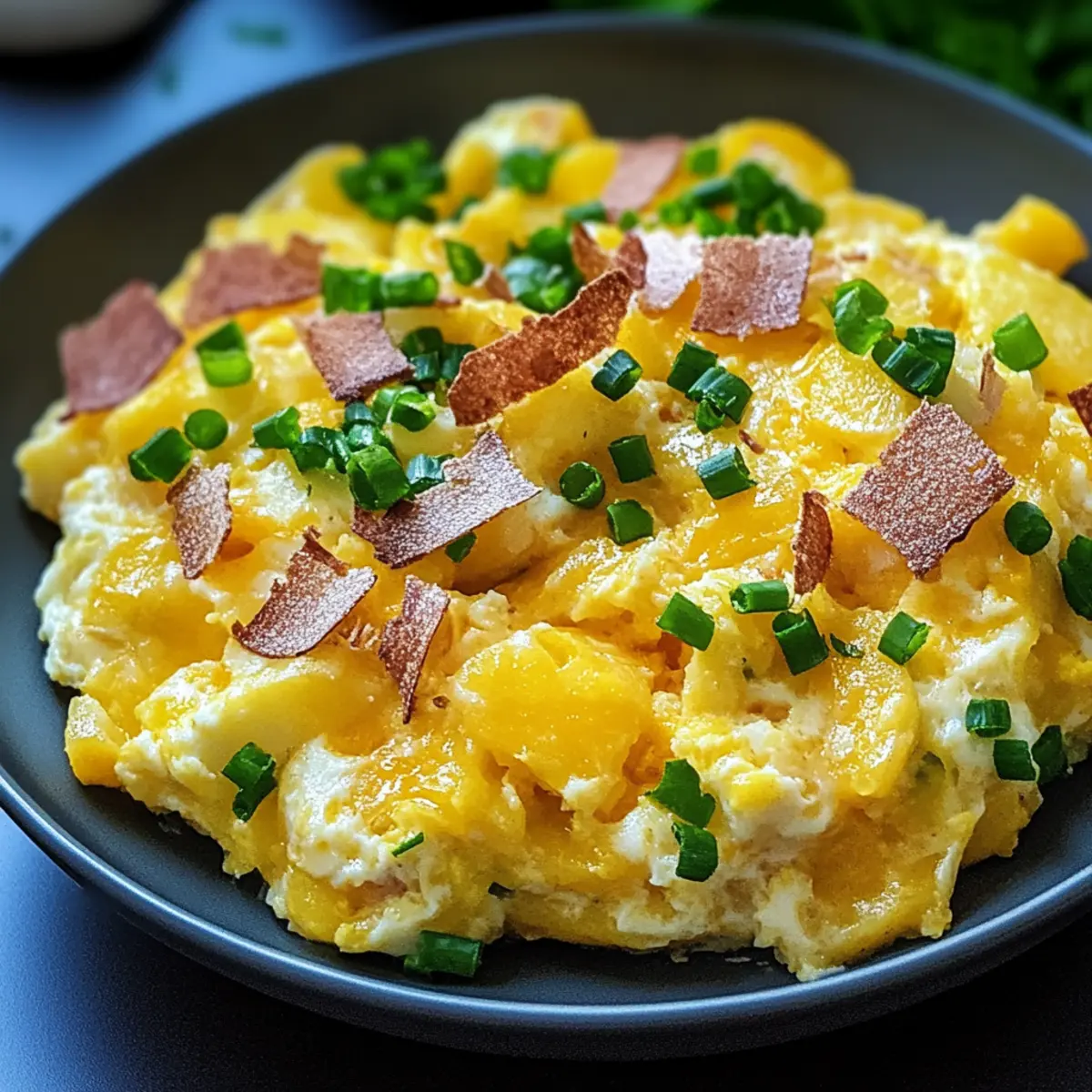 Cheesy Potato Egg Scramble