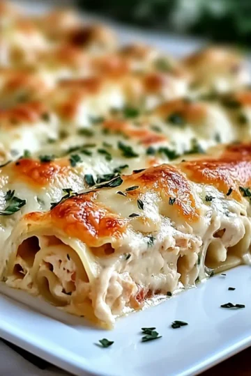 Chicken Alfredo Lasagna Rolls
