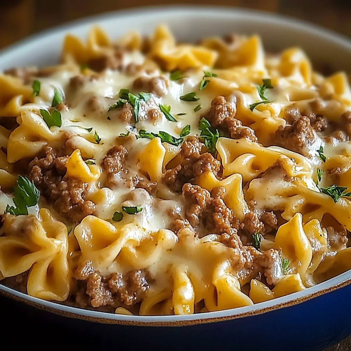 Cajun Cream Cheese Alfredo Bowties with Spiced Ground Beef