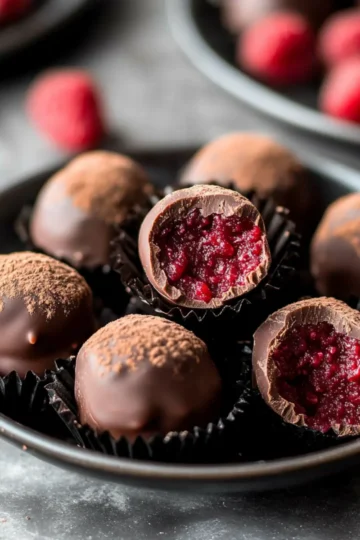 Dark Chocolate Raspberry Truffles