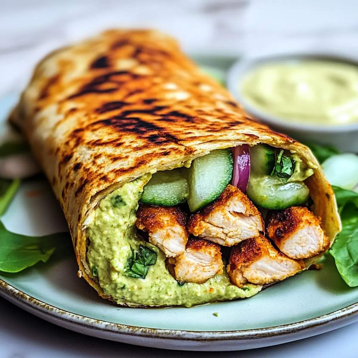 Chicken Hummus Wrap
