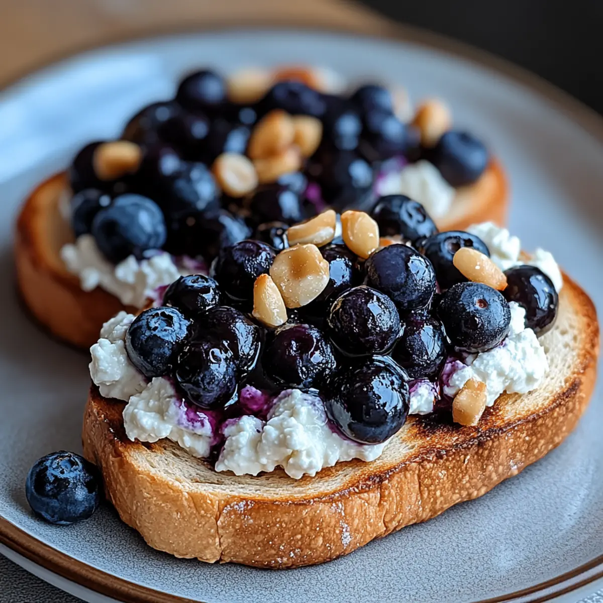 Blueberry Cottage Cheese Toast
