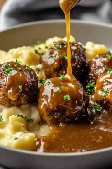 Ground Beef Meatballs and Gravy