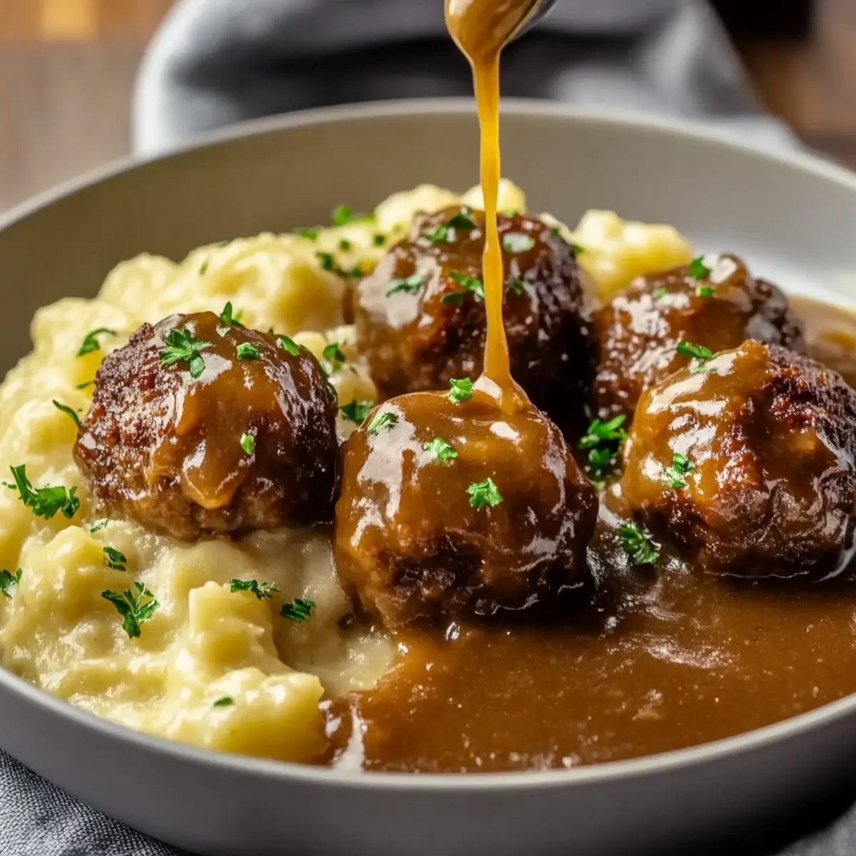 Ground Beef Meatballs and Gravy
