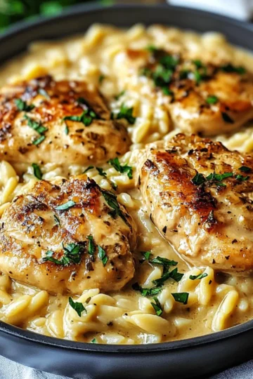 Creamy Dijon Chicken and Orzo
