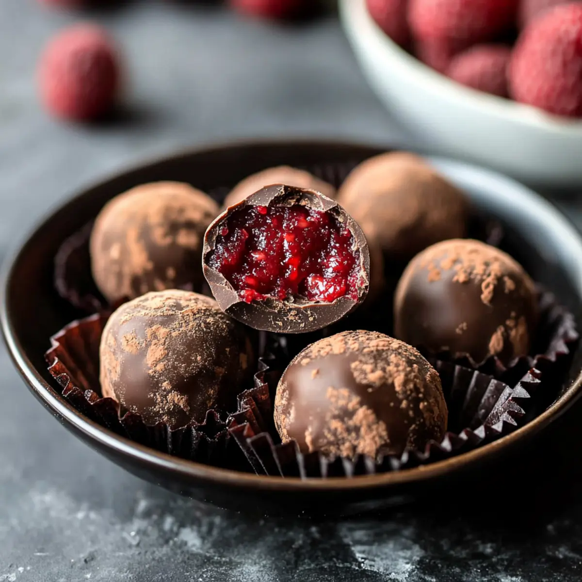 Dark Chocolate Raspberry Truffles