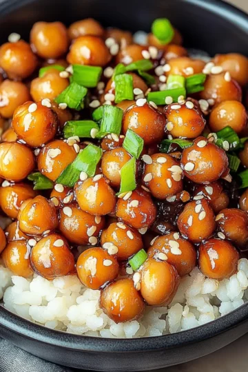 Vegan Sticky Sesame Chickpeas