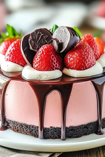 Chocolate Covered Strawberry Cheesecake