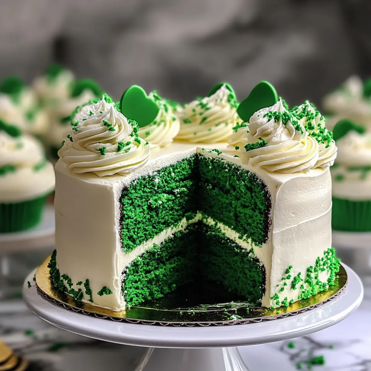 Green Velvet Cake And Cupcakes