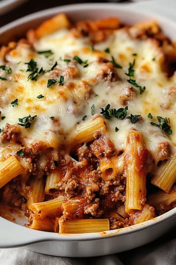 Baked Ziti with Ground Beef and Ricotta